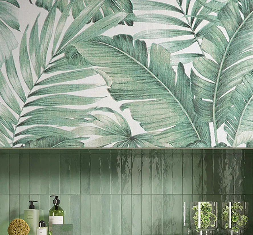 Toilet Transformation with Tropical Wallpaper